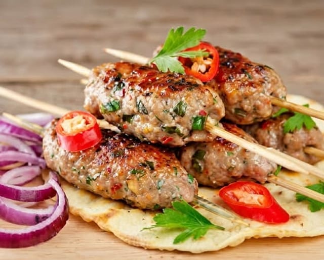 Lamb Seekh Kebab.